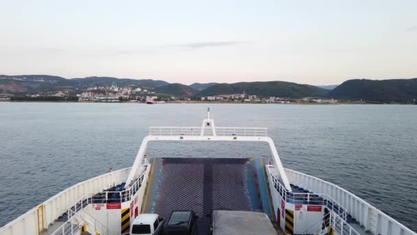 Yalova Turkey July 2019 Front Deck Ferry Sea Carrying Cars — Stock Video