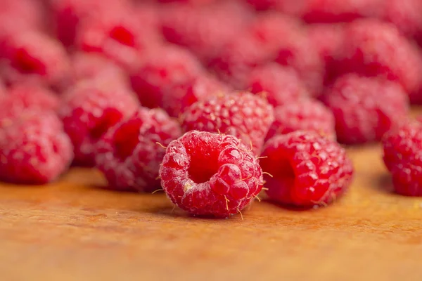 Raspberry Fresh Sweet Wooden Background Close — Stock Photo, Image