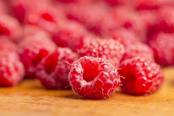 Raspberry Fresh Sweet Wooden Background Close — Stock Photo, Image