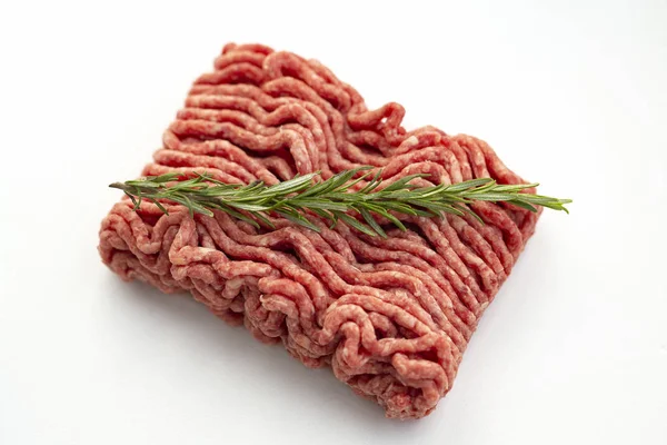 Malet Kött Fläsk Nötkött Köttfärs Isolerade Vit Bakgrund — Stockfoto