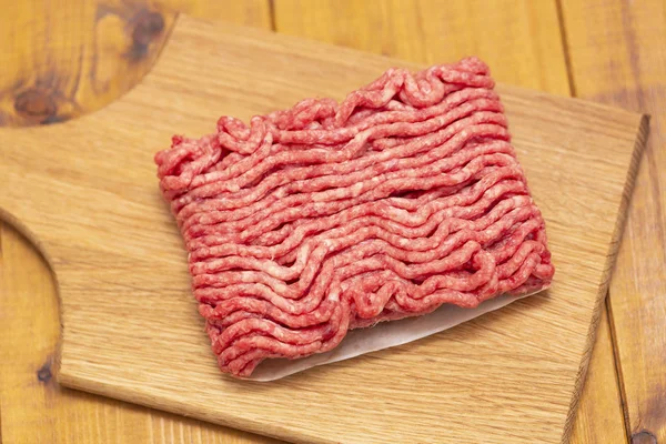 Portion Minced Meat Cutting Board — Stock Photo, Image