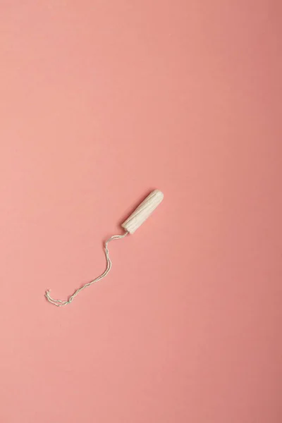 White Tampon Pink Background Isolated Pink Woman Hygiene Health — Stock Photo, Image