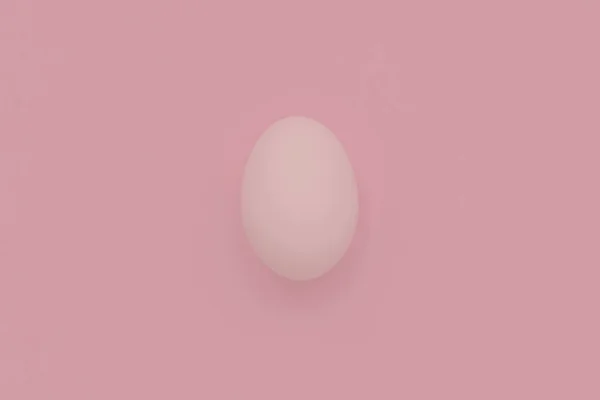 White Easter Egg Pastel Background Happy Easter Concept Minimal Concept — Stock Photo, Image