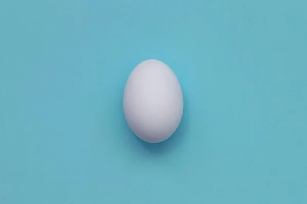 Witte Easter Egg Pastel Achtergrond Gelukkig Pasen Concept Minimale Concept — Stockfoto