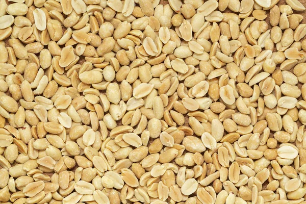 Amendoins Assados Lanche Salgado Amendoins Descascados Para Fundo Vista Superior — Fotografia de Stock