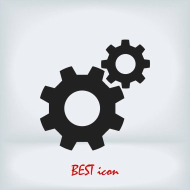 Gears'ı simgesi, hisse senedi vektör çizim düz tasarım stili