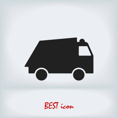 Kamyon simgesi, hisse senedi vektör çizim düz tasarım stili