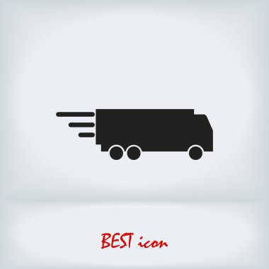 Kamyon simgesi, hisse senedi vektör çizim düz tasarım stili