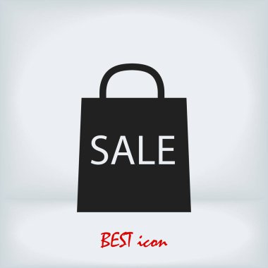 çanta simgesi, hisse senedi vektör çizim düz tasarım stili