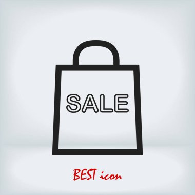 çanta simgesi, hisse senedi vektör çizim düz tasarım stili