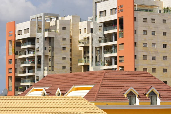 Moderne Wohnblocks Yehud Kleine Stadt Zentralisrael Stockbild