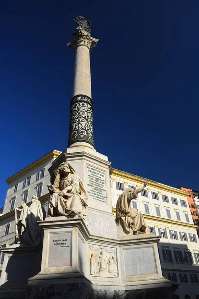Kolumna Pomnika Niepokalanego Poczęcia Piazza Spagna Rzymie — Zdjęcie stockowe
