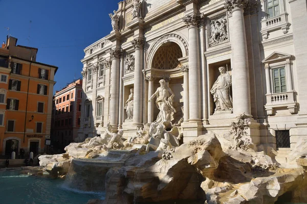 Trevi Fountain Populärt Landmärke Rom Italien — Stockfoto