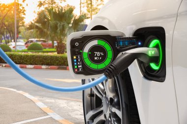 Elektrikli araç grafik kullanıcı arayüzü, geleceğin Ev araba konsepti ile sokak Park değiştirme