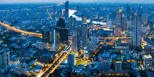 Panorama City Nattetid Bangkok Thailand — Stockfoto