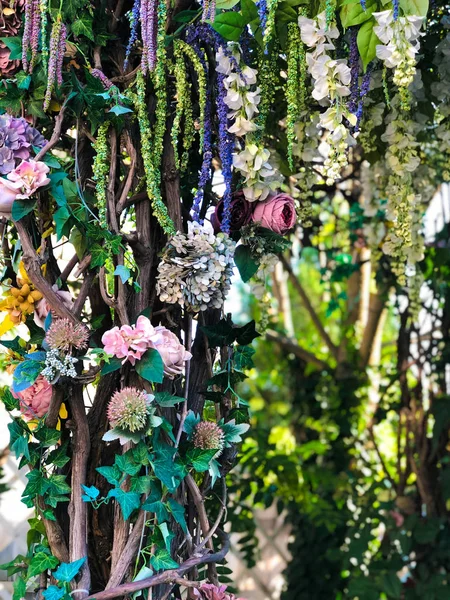 Festa Casamento Decoração Flores Jardim Verão — Fotografia de Stock