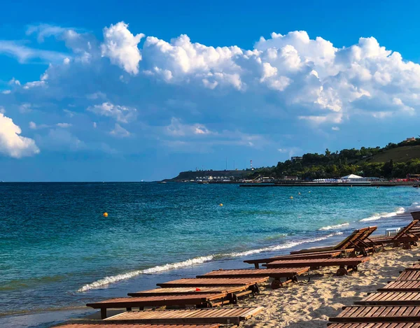 Praia Verão Pôr Sol Odessa Ucrânia — Fotografia de Stock