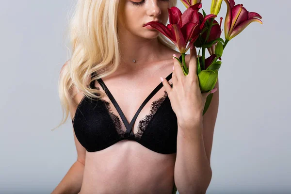 Beautiful Sexy Woman Wearing Set Lace Lingerie — Stock Photo, Image
