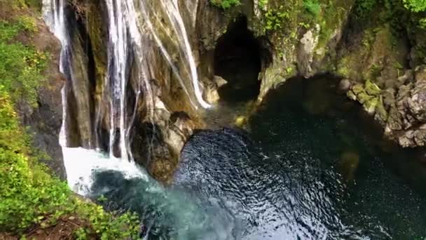 Gyönyörű Twin Fall Vízesés Cascade Hegyek Észak Amerika — Stock videók
