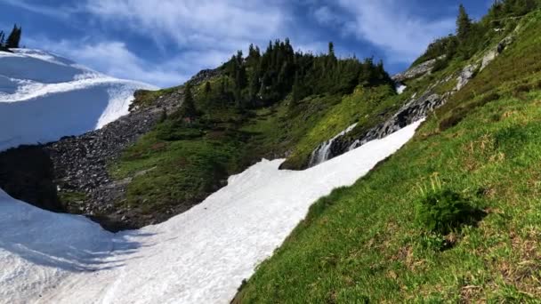 Dağ Daki Güzel Dağlar Rainier Ulusal Parkı — Stok video