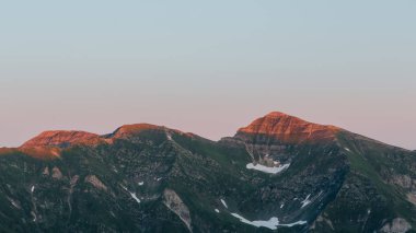  Gün batımı, Karpat Dağları'nda dağ manzarası, Fagaras, Romanya, açık hava