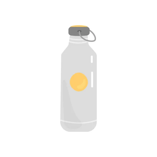 Стальная бутылка. Элемент нулевых отходов - стальная бутылка. Без пластика. Векторная иллюстрация, нарисованная вручную на белом фоне — стоковый вектор
