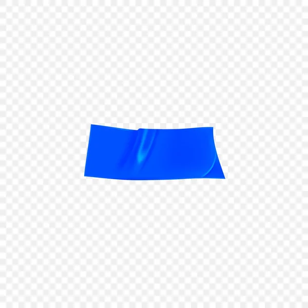 Синій Канальний Ремонт Стрічки Ізольовано Прозорому Фоні Реалістичний Синій Шматок — стоковий вектор