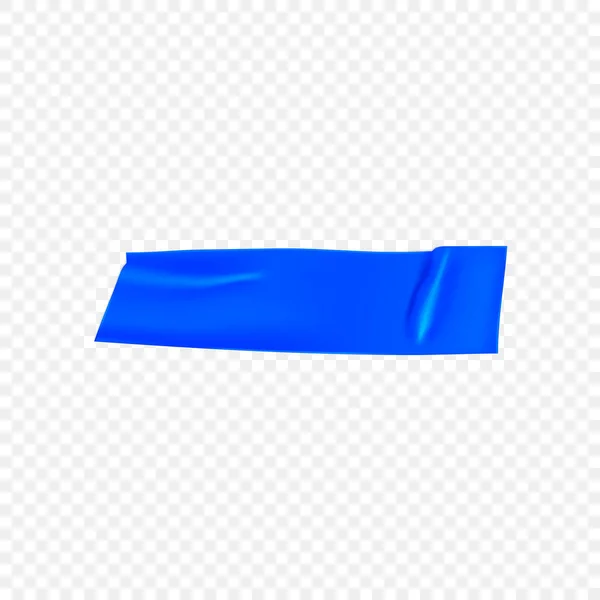 Blauwe Duct Repair Tape Geïsoleerd Transparante Achtergrond Realistisch Blauw Plakband — Stockvector