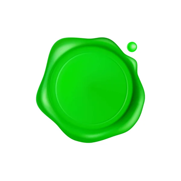 Πράσινη σφραγίδα κερί. Σφραγίδα από κερί που απομονώνεται σε λευκό φόντο. Ρεαλιστική εγγυημένη πράσινη σφραγίδα. Ρεαλιστική τρισδιάστατη διανυσματική απεικόνιση — Διανυσματικό Αρχείο