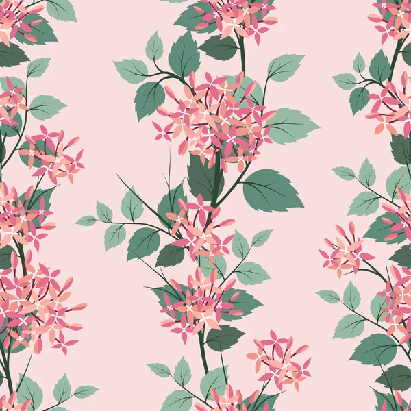 Blommande Blommor Sömlösa Mönster Pastell Humör Vektorillustration — Stock vektor