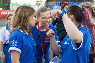 Samara, Rusya, 28 Haziran 2018. Gönüllü anlaşmazlık