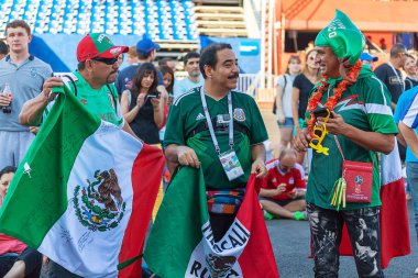 Samara, Rusya, 30 Haziran 2018. FIFA Dünya Kupası, Meksikalılar taraftarların Festivali'nde.