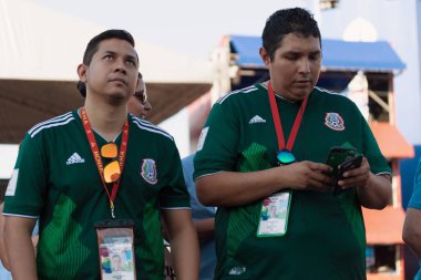 Samara, Rusya, 30 Haziran 2018. FIFA Dünya Kupası, Meksikalılar taraftarların Festivali'nde.