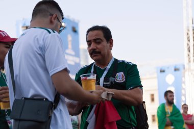 Samara, Rusya, 30 Haziran 2018. FIFA Dünya Kupası, Meksikalılar taraftarların Festivali'nde.