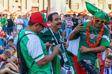 Samara, Rusya, 30 Haziran 2018. FIFA Dünya Kupası, Meksikalılar taraftarların Festivali'nde.