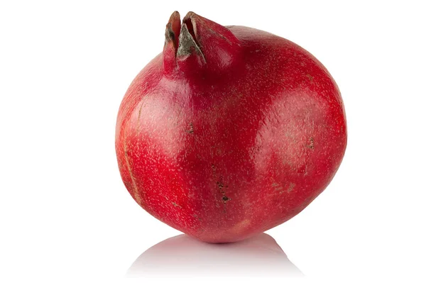 Lédús Érett Vörös Gránátalma Gyümölcs Kis Méretű Fehér Háttér — Stock Fotó