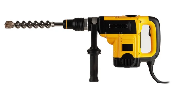 Modern New Powerful Professional Hammer Drill Function Jackhammer White Background — Stock Photo, Image