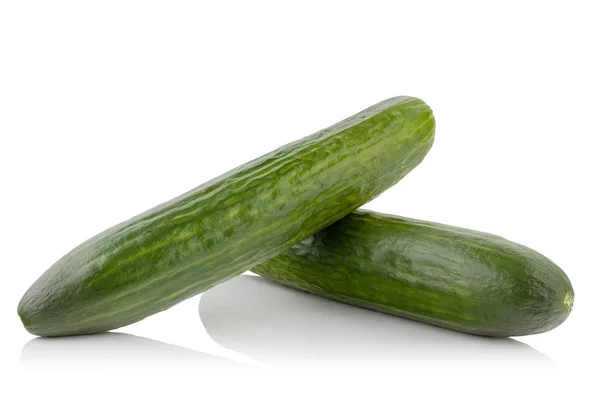 Two fresh green cucumbers — Stock Photo, Image