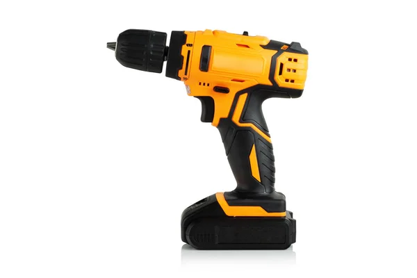 Modern Compact Rechargeable Drill White Background — Stock Photo, Image
