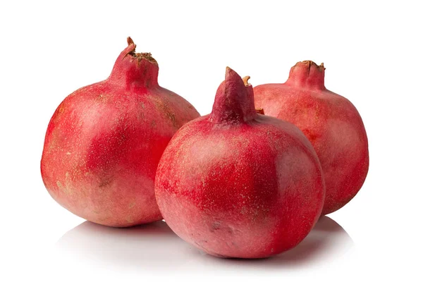 Three pomegranate on white background — Stock Photo, Image