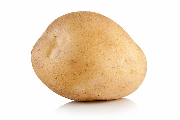 Batatas Maduras Frescas Limpas Sobre Fundo Branco — Fotografia de Stock
