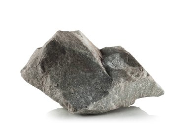 pürüzlü, taş parçası beyaz arka planda yakın plan