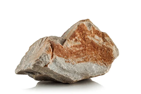Piedra Áspera Rota Sobre Fondo Blanco Cerca — Foto de Stock