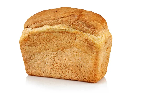 Beyaz Arka Planda Bir Somun Taze Ekmek — Stok fotoğraf