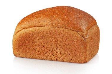 Beyaz arka planda bir somun ekmek.