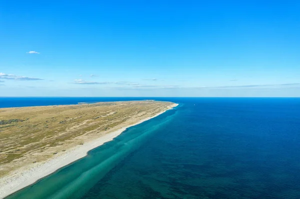 Воздушная Панорама Морского Рая Острова Джарылхач Черном Море — стоковое фото