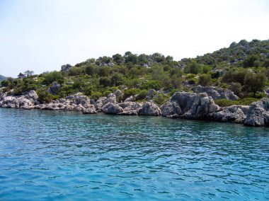 Kekova, Türkiye, antik sualtı mezarlığı görünümünde Seaside
