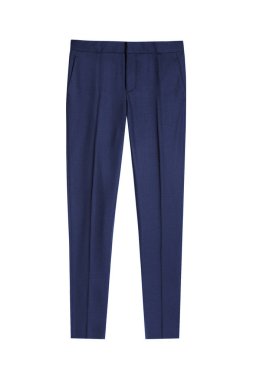 Navy blue formal mens trousers isolated on white background clipart