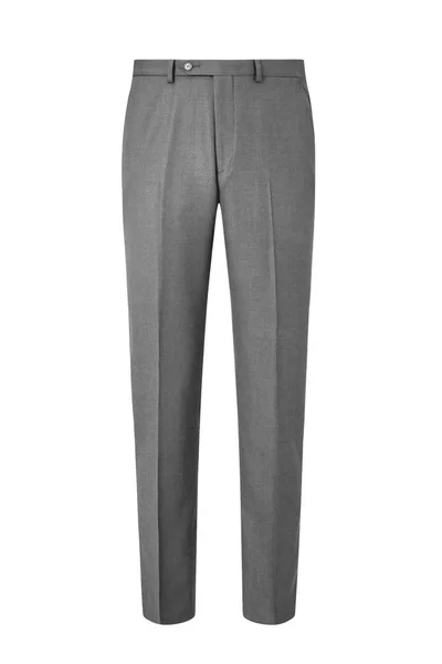 白色背景下的浅灰色正式男装长裤 — 图库照片
