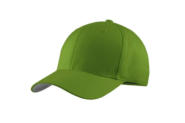 Fashionable Green Cotton Golf Cap Isolated White Background — Stock Photo, Image